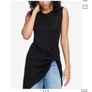 RACHEL RACHEL ROY Navy Blue Twisted High-low Top